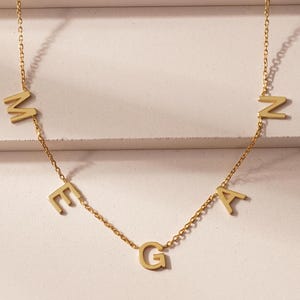 Colar com nome de letra espaçada personalizado para mulheres, colar com letra espaçada, colar de coração com letra personalizada, colar com letra de prata esterlina,