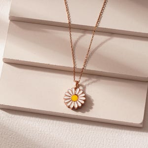 Personalized Daisy Necklace, Openable Daisy Necklace with Secret Message, Custom Hidden Name Daisy Necklace, Dainty Gold Daisy Necklace, image 5