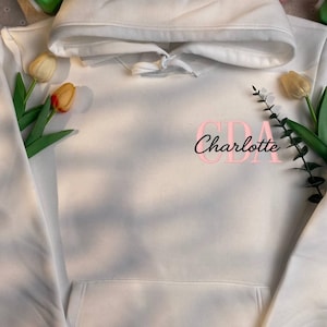 Custom Embroidered Hoodie Sweatshirt with CDA Monogram & Name – Personalized Gift for Child Development Associate, Early Years Professional