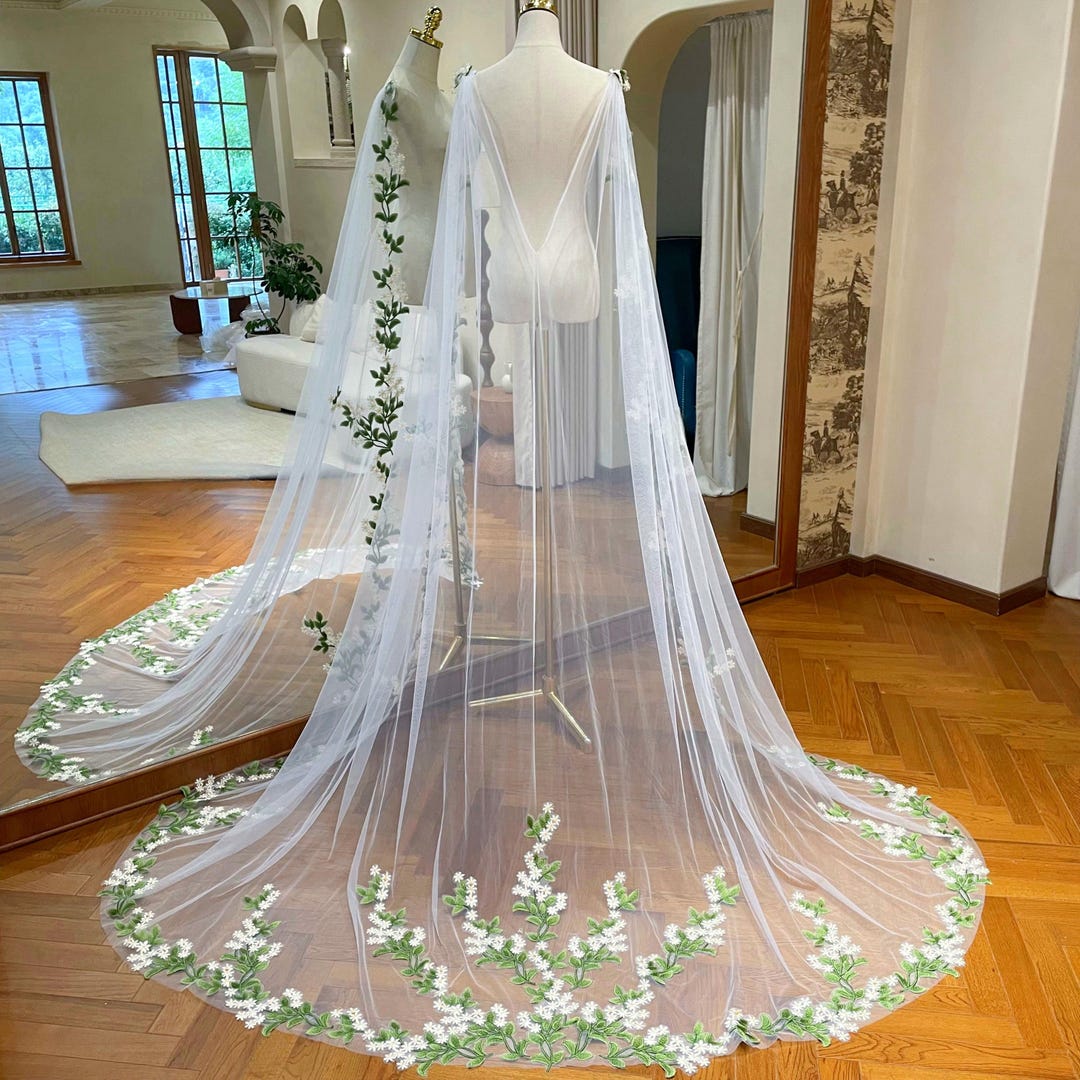 Lace Cape with Flower Bell Sleeve main image 1