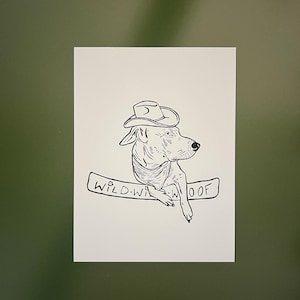 Wild Wild Woof - Linocut Print