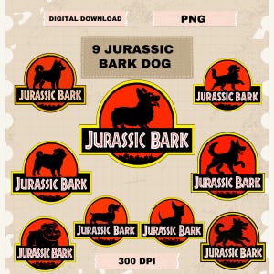 Jurassic Bark Dog PNG Bundle: Funny Cartoon Design (Digital Download, 300 DPI)