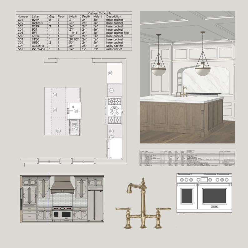 Kitchen Design: Cabinetry Planning, 3D Rendering - Etsy