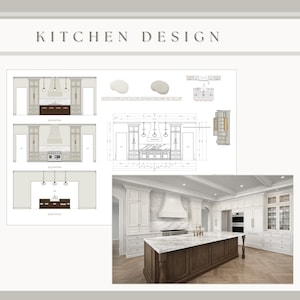 Diseño de cocina a medida: renderizado 3D, panel de inspiración, distribución de armarios, diseño personalizado 2D, elevaciones y planos de cocina online, borrador 2D, plano de planta