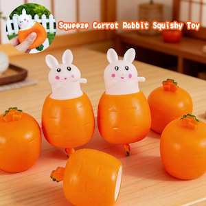 Cute Rabbit-Pop up,andmade Creamy Squeeze Toy,Squeezable Carrot Bunny Squishy Toy,Gift For Friend,Prank Rabbit Toy,Funny Rabbit Toy