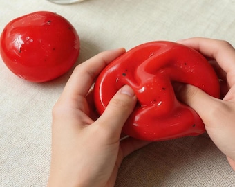 Watermelon Jelly Squishy Squeeze Toy,Soft Stretchy Fruit Fidget Toy,Cute Desk Accessory for Kids & Adults,Squishy Watermelon,Squishy Fruit