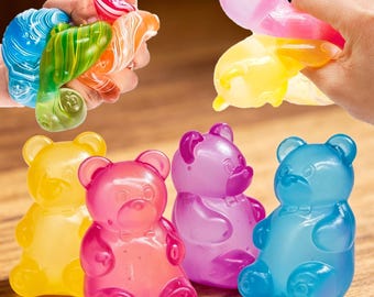 Pallina antistress Crystal Squishy a forma di orsetto, giocattolo cremoso fatto a mano da spremere, pallina sensoriale antistress, simpatico regalo squishy, a lenta risalita, giocattolo antistress per adulti