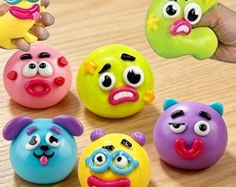 Funny Dog Face Swap Squishy,Cute Face Squishy Stress Balls,Funny Expression Squeeze Fidget Toys,ADHD,Soft Slow Rising Kawaii Fidget Toy