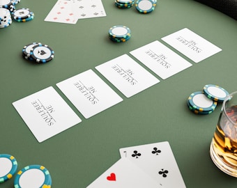 Eleganta pokerkort, rolig spelkvällsmatch, unik present för spelare, pokerkvällsdekor, snyggt kortset för alla tillfällen