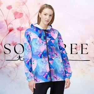 Colorful Windbreaker Jacket, Trendy Outdoor Apparel, Lightweight Rain Jacket, Festival Gear, Stylish Streetwear, Perfect for Spring