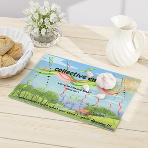 Whimsical Collective Energy Cutting Board - Inspirational Kitchen Gift, Unique Housewarming Present, Eco-Friendly Kitchenware, Motivational