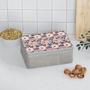 Bolsa térmica para almuerzo con diseño floral: bolsa de picnic ecológica y elegante para el trabajo, la escuela y los viajes