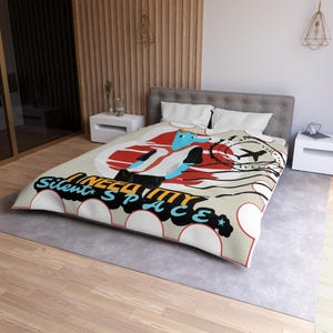 Fox-Themed Microfiber Duvet Cover: Travel-Inspired 'Silent Space' Bedding Set for Cozy Home Decor
