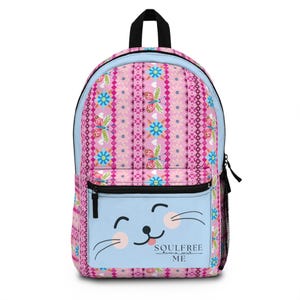 Sac à dos chat fantaisiste : cartable floral pour enfants, joli porte-livres pour filles, cadeau idéal pour la rentrée