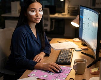 Hello Kitty pattern Mouse Pad | pink bow desk accessory