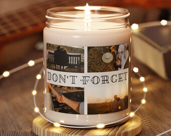Personalized Photo Soy Candle, Memorial Gift, Christmas Gift
