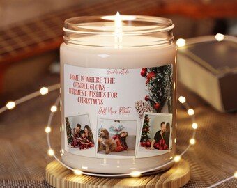Personalized Photo Soy Candle, Christmas Gift, In Loving Memory Gift