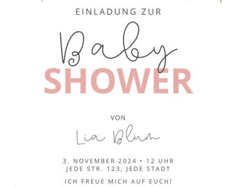 Invito per baby shower, biglietto d'invito digitale per baby shower, eCard per baby shower, biglietto personalizzato futura mamma, futura mamma, modello WhatsApp