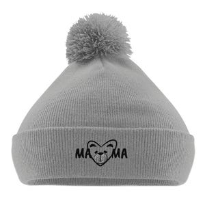 MAMA Bär Bestickt Beanie | Perfekt zu Papa Bär Cap & Mini Bär Mütze