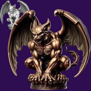 Gargoyle CoinTiefe Karte | Höhe Karte | 3D Lasergravur | X Werkzeug | Leichter Abbrand | PNG | Digital | Glühschmiede | CNC | Fabelwesen