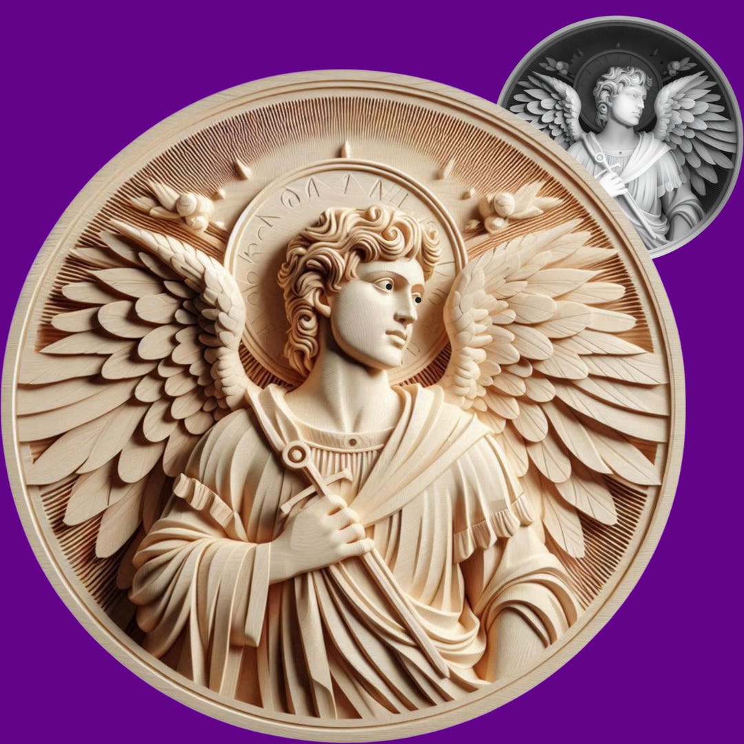 Archangel Michael |3D Laser Depth Map | PNG File | Depth Engraving ...