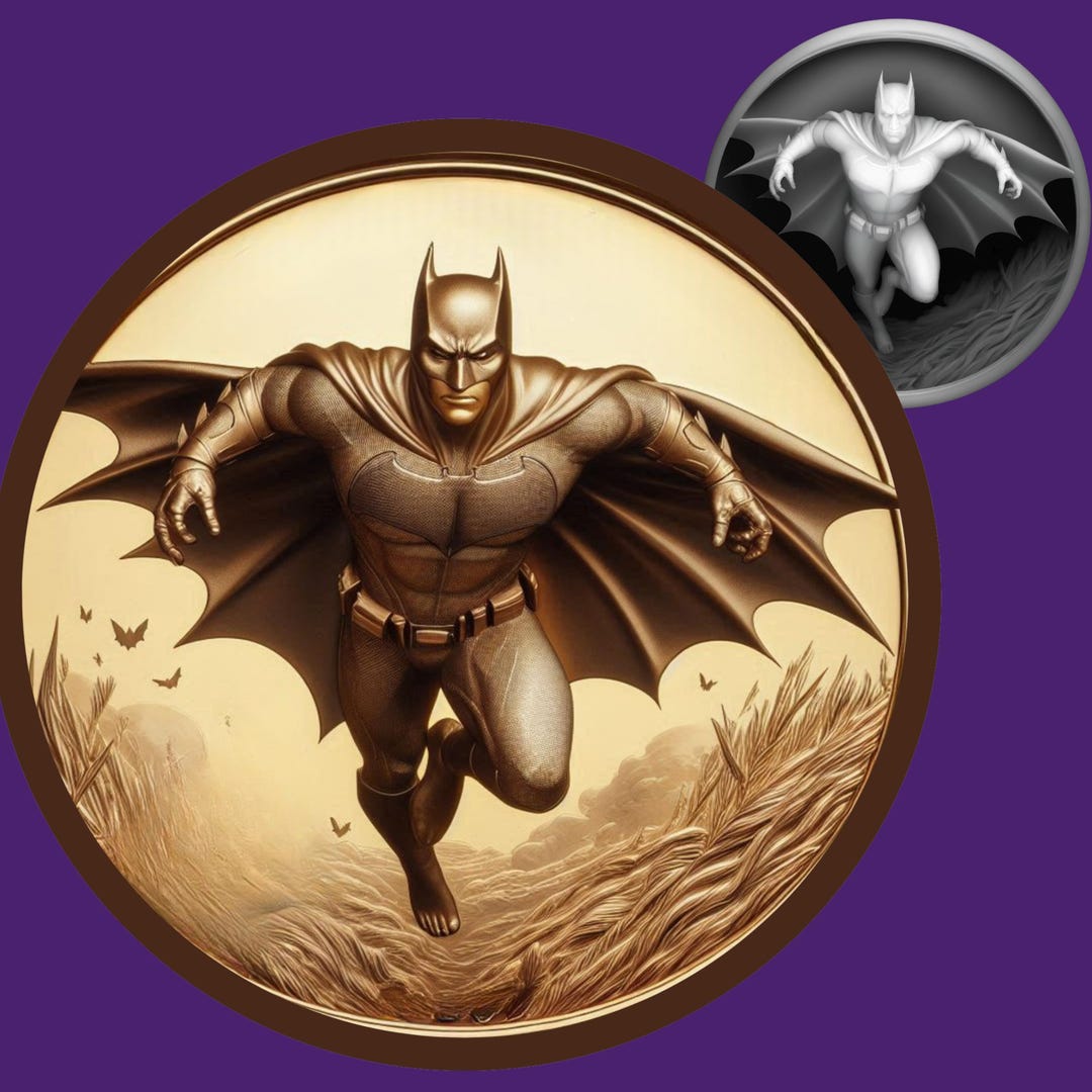 3D Batman Wood Engrave File | Laser Cut Depth Map (digital Download) - Etsy