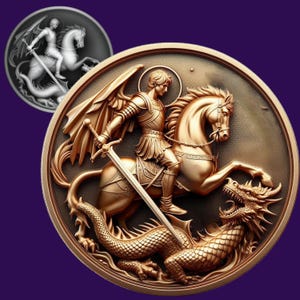 3D Relief STL File | embossing | Depth, Height MaP | Resin | laser engraving | Saint George