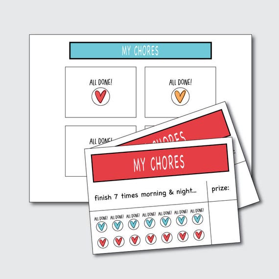 Etsy Chore Chart