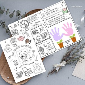 Printable Mother&#39;s Day Art, All About My Nana Handprint Art, Mothers Day Craft Activity for Kids, Mother&#39;s Day Handprint Gift for Grandma