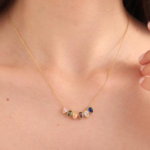 Custom Birthstone Necklace For Mom Silver Grandma Birthstone Necklace Gold Family Birthstone Necklace For Mom Multi Birthstone Necklace