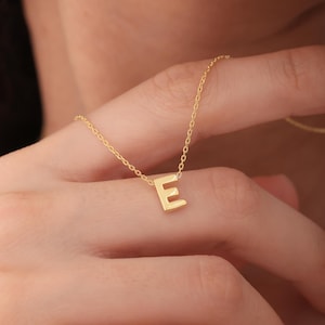 Colar com inicial personalizada, pingente de letra em prata esterlina, colar delicado com inicial dourada para mãe, colar pequeno com inicial para presente de Natal