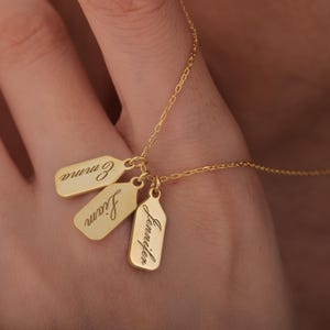 Colar de barra de família delicado, colar de mãe gravado, colar de barra com vários nomes, colar de data gravado, colar delicado com etiqueta inicial para mulheres