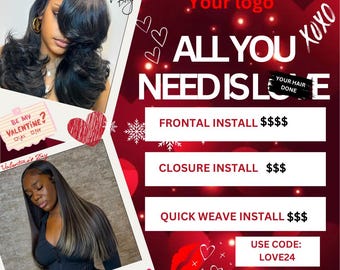 February Booking Flyer, Valentines Day Flyer