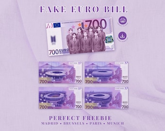 Billet de 700 euros imprimable | OT7 European Tour Stadium Cadeau gratuit | Cadeau de fan des ARMYs (téléchargement numérique)