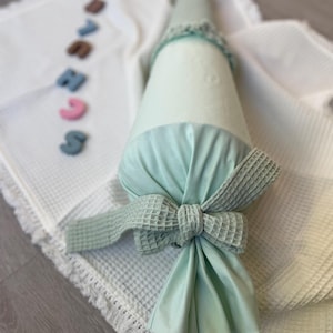School cone, school cone personalized school cone fabric light mint