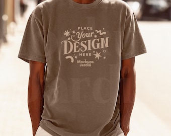 Espresso Comfort Colors 1717 T-Shirt Mockup | Urban Streetwear Template (JPG)