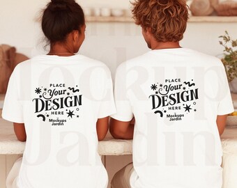 Bella Canvas 3001 T-Shirt Mockup | Back View Couple (JPG File)