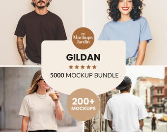 Pacchetto di mockup per t-shirt Gildan 5000 / Pacchetto di mockup Gildan 5000 / Pacchetto di mockup per t-shirt Gildan / Accesso a vita ai mockup per la stampa su richiesta