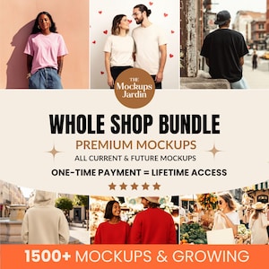 Whole Shop Mockup Bundle Full Access Digital Mock ups Diverse Lifestyle Mockups Gildan Bundle Bella Canvas 3001 Bundle Entire Shop Bundle