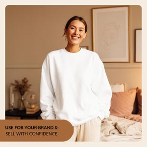 Paquete de maquetas Gildan 18000 / Maquetas de sudaderas bohemias acogedoras para primavera / Cuello redondo unisex neutro / Ajuste relajado, luz natural, maquetas modernas G18000 imagen 7