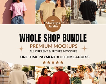 Whole Shop Mockup Bundle | Entire Shop Bundle | POD Mockups | Comfort Colors, Gildan, Bella Canvas  |  Canva Mockups Bundle for Etsy Sellers