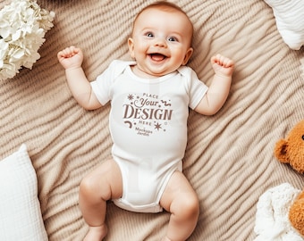 Baby Onesie Mockup | Rabbit Skins 4424, Apparel POD (Digital Download)
