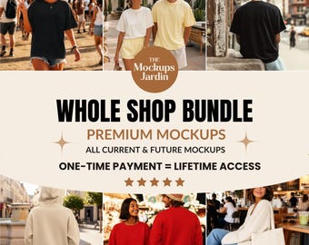 Whole Shop Mockup Bundle | Entire Shop Bundle | POD Mockups | Comfort Colors, Gildan, Bella Canvas  |  Canva Mockups Bundle for Etsy Sellers
