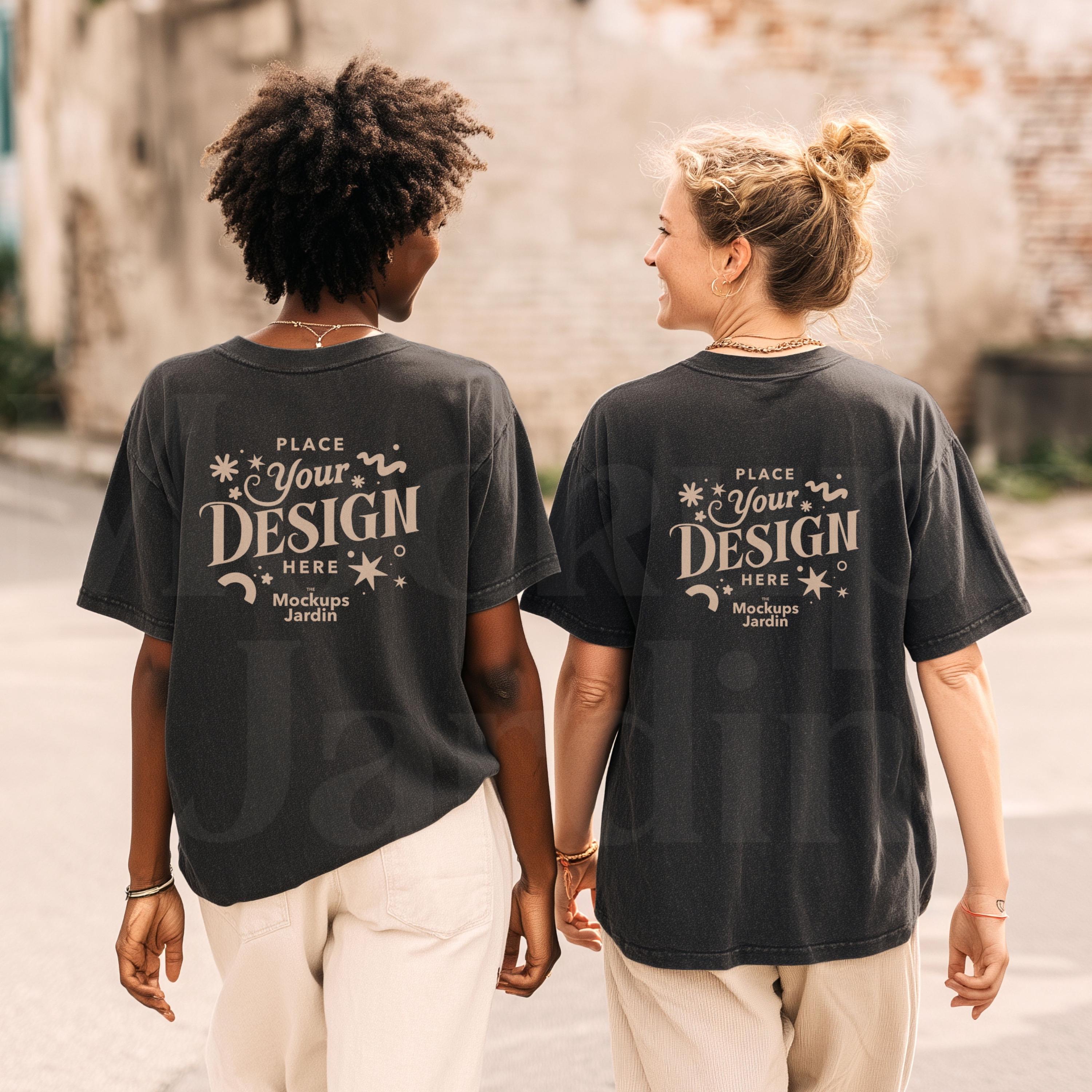 Comfort Colors 1717 Pepper T-shirt Mockup | Friends Back View Mock