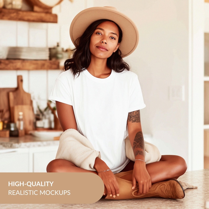 Bella Canvas 3001 Mockup Bundle | 3001 Tshirt Mockup Bundle | Trendy Neutral Boho Aesthetic Summer Fall Shirt Mockup Bundle | BC 3001 Tee image 3