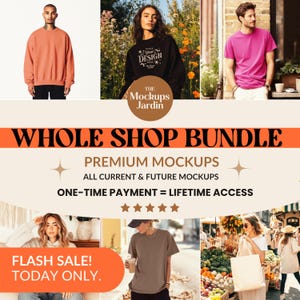 Whole Shop Mockup Bundle Bella Canvas 3001 Gildan 18000 Canva Editable Templates Canva Mockups for Etsy Sellers Trendy Style Bundle Pack
