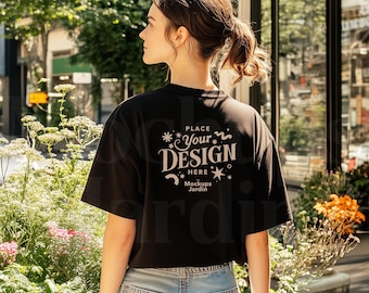 Black Comfort Colors 1717 T-Shirt Mockup | Back View (JPG)