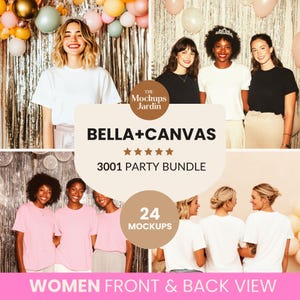 Bella Canvas 3001 T-shirt mockup-paket | T-shirt mockup-paket för möhippa | Boho brud-T-shirt mockups | Bride Tribe | Canva-vänlig