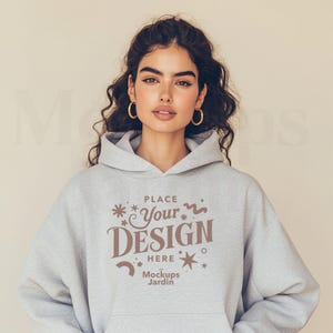 Sport Grey Gildan 18500 Hoodie Mockup | G185 Sport Grey Hooded Sweatshirt Mockup | Oversize hoodie Mockup | Simple Mockup | Grey Gildan 185
