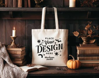 Tote Bag Mockup | Fall Autumn Theme (JPG file)